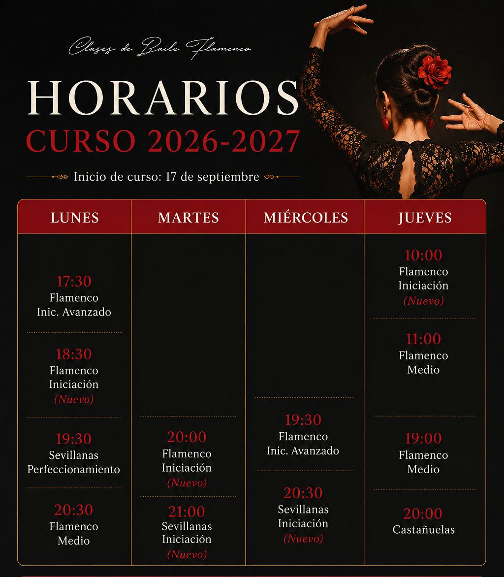 Horario clases de flamenco Madrid